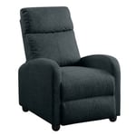 MELBOURNE - Fauteuil Relax Pushback Tissu Gris Foncé