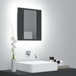 vidaXL badeværelsesskab m. spejl + LED-lys 40x12x45 cm grå