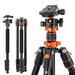 K&F Concept 79" Camera Tripod, Compact Tripod & Monopod with Ball Head, 1/4" Screw QR-Plate, 1/4" Thread Hole, 23" - 79" Adjustable Height, Travel Tripod for DSLR, Camera, Load capacity 10kg