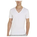 Calvin Klein 2P Modern Cotton Stretch V-neck Vit bomull Small Herr