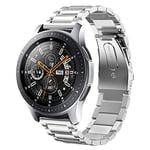 SUNDAREE Compatible avec Bracelet Samsung Galaxy Watch 46MM/Watch 3 45MM/Gear S3/Garmin Venu 2 Vívoactive 4/Huawei Watch GT 3/Ticwatch Pro 3,22MM Argent Remplacement Acier Inoxydable Métal Montre Band