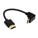 Mini câble HDMI vers HDMI 15 cm 90 degrés haute vitesse 4K Mini HDMI mâle vers HDMI mâle cordon court prend en charge Ethernet,3D,retour audio(black down)