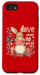 iPhone SE (2020) / 7 / 8 Love Needs No Words Bunny - Cute Animal Heart Design Case