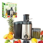 Quest Nutri-Q 34730 Power Juicer With Centrifugal Extractor / 0.5L Jug & 1.5L Pulp Container / Large Feeding Chute Included / 2 Speeds & Pulse Function