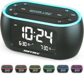 Radio Reveil De Chevet Avec Veilleuse De 7 Couleurs,Double Alarme,Repetition,Variateur,Chargeur Usb,Reveil Numerique Avec Radio Fm,Minuterie D¿Arret Automatique