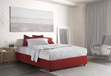 Talamo Italia - Lit double Elisa, Lit coffre avec revêtement en tissu, 100% Made in Italy, Ouverture frontale, adapté pour matelas 160x190 cm, Rouge