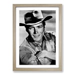 Big Box Art Clint Eastwood (1) Framed Wall Art Picture Print Ready to Hang, Oak A2 (62 x 45 cm)