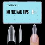 TOMICCA 510 Pièces Faux Ongles Capsules French Acrylique Tips Ongles Gel, 12 Tailles Long Ovale Demi-Couverture French Nail Extension Tips Appuyez sur les Ongles pour Manucure Salon