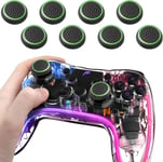 Protection De Stick Manette Ps4 Ps3 - Lot De 8 Capuchon De Joystick Pr Manette Xbox One/One S - Xbox 360 - Nintendo Wii U - Protection Tête De Joystick - Controller Grips Thumb - Noir Et Vert