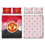 Manchester United FC Kids Double Duvet Reversible Bedding Red Set Quilt Cover