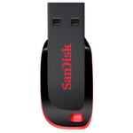 Clé USB SanDisk Cruzer Blade Noir Noir/Rouge 16 GB [1 Unité]