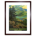 Wee Blue Coo Travel Adirondack Mountains Lake Placid USA Tree Framed Wall Art Print