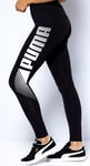 New Womens Puma Essentials Graphic Leggings Black Size S