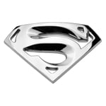 Rostfritt Stål 3D Krom Superman Bil Logotyp Emblem Metall Bilklistermärke Bilstyling Tillbehör (2-pack) Silver