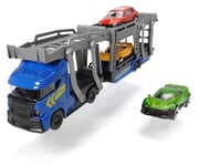 Majorette Car Carrier 2-asst - Free-wheeling car transporter with three die-cast toy cars - included in the set. - 28cm long