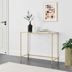 [en.casa] - Table Console pour Salon Alajärvi en Verre 100 x 35 x 80 cm Doré