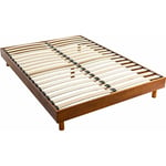 Sommier kit en bois massif noisette 160x200