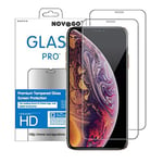 NOVAGO Compatible avec iPhone 11, iPhone XR (6.1") Lot de 2 Films Protection écran en Verre Trempé Ultra Résistant (Transparent Plus Petits Que l'écran)