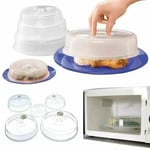 5X Microwave Food Plate Dish Cover Kitchen Cooking Vented Handle Clear Lid UK