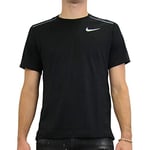 Nike Men Dri-Fit Miler Running Top - Black/Black/Reflective Silver, M