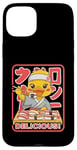 Coque pour iPhone 15 Plus Un japonais au canard jaune mangeant des sushis, anime Kawaii Ramen