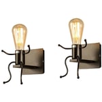 Axhup - Lot de 2 Applique Murale Design Contemporain E27 Luminaire Forme Cerf Lampe de Mur Luminaire Eclairage Noir