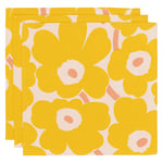 Marimekko Pieni Unikko servett 3 st, gul/rosa