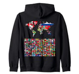 238 Flags,World Flags,World map with flags. Zip Hoodie