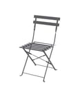 Chaise de jardin pliable en métal gris anthracite