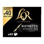 L'OR Espresso Ristretto Coffee Pods x40 Intensity 11 (Pack of 5, Total 200 Capsules)