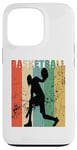 Coque pour iPhone 13 Pro Ballon de basket vintage pour homme et femme, rétro vieilli