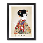 Toyohara Chikanobu True Beauty Asian Japanese Framed Wall Art Print, Ready to Hang Picture for Living Room Bedroom Home Office Décor, Black A4 (34 x 25 cm)