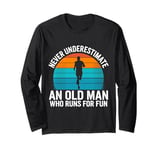 Old Man Running Humor Design Funny Runner Long Sleeve T-Shirt