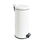 JM ·YIPENG 30L Bathroom Bin,Round Pedal Bin with Removable Inner Bucket and Soft Close Lid,Rubbish Binf or Home,Bathroom,Kitchen,Bedroom,and Office,White