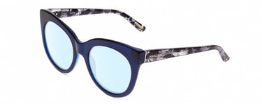 Guess by Marciano GM0760 Cateye Designer Blue Light Glasses in Blue Marble 54 mm