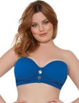 Curvy Kate Womens CS1941 Luau Love Bandeau Bikini Top - Blue - Size 32DD