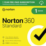 Norton 360 Standard 2025, Antivirus software for 1 Device and 1-year subscription with automatic renewal, Includes Secure VPN and Password Manager, PC/Mac/iOS/Android, Activation Code by email