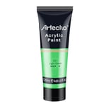 Artecho Peinture Acrylique 120ml Vert Clair, Acrylic Paint, Peinture pour Toile, Tissu, Bois, Roche, Papier, Verre.