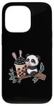 Coque pour iPhone 13 Pro Panda Kawaii avec Bubble Tea