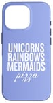 Coque pour iPhone 16 Pro Licorns Rainbow Sirènes Pizza Fun