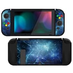 playvital Coque de Protection Joycon pour Switch Console,Housse en TPU Souple pour Switch,Coque pour Switch,Housse de Protection pour Switch avec Capuchons Bouton ABXY Direction-Nébuleuse Bleue