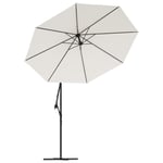 Parasol Avec Éclairage Led 300 Cm Poteau En Métal Sable Helloshop26 02_0008143