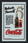 Empire 537324 Miroir imprimé Coca Cola Refresh Yourself avec Cadre en Plastique façon Bois 20 x 30 cm