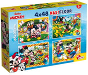 Lisciani Disney Puzzle Maxifloor 4 X 48 Mickey, 48 Styck, Tecknade Serier, 5 År