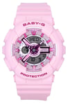 Casio Baby-G Analog Digital Pink Dial Resin Strap BA-110YK-4A 100M Ladies Watch