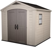 Keter Factor Plastic Garden Shed - 8 x 8ft, Beige