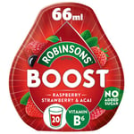 Robinsons Boost Benefit Drops Raspberry, Strawberry & Acai with Vitamin B6 - With Real Fruit Juice - No Artificial Colours - No Added Sugar - Perfect for Travel - 66ml, Makes 20 Drinks per Pack