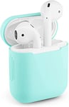 Coque de Protection en Silicone pour Apple Airpods 1 - Boite Ecouteurs, Ajustement Parfait (Turquoise)