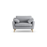 Habitat Ivor Fabric Cuddle Chair - Grey Ash Leg