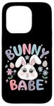 Coque pour iPhone 15 Pro Bunny Babe Fleurs de lapin de Pâques